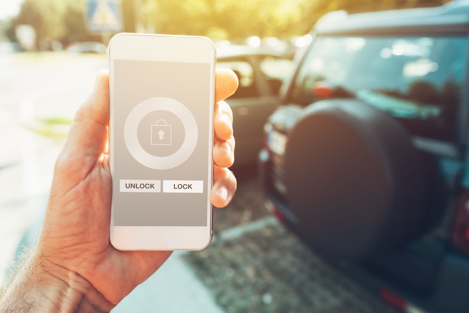Car smartphone app for vehicle lock and unlock